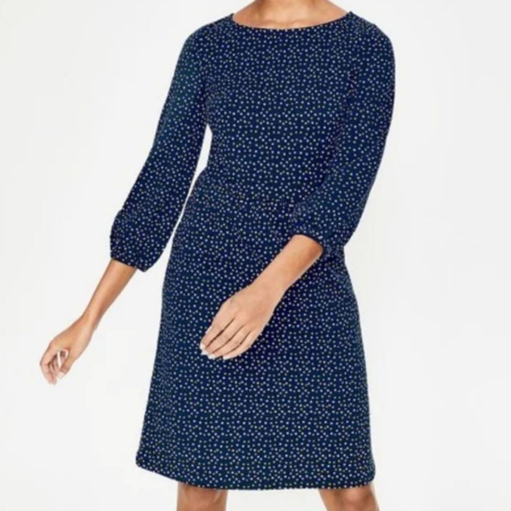 Boden Dress Odelia Navy Star Print Cotton Dress Size 2